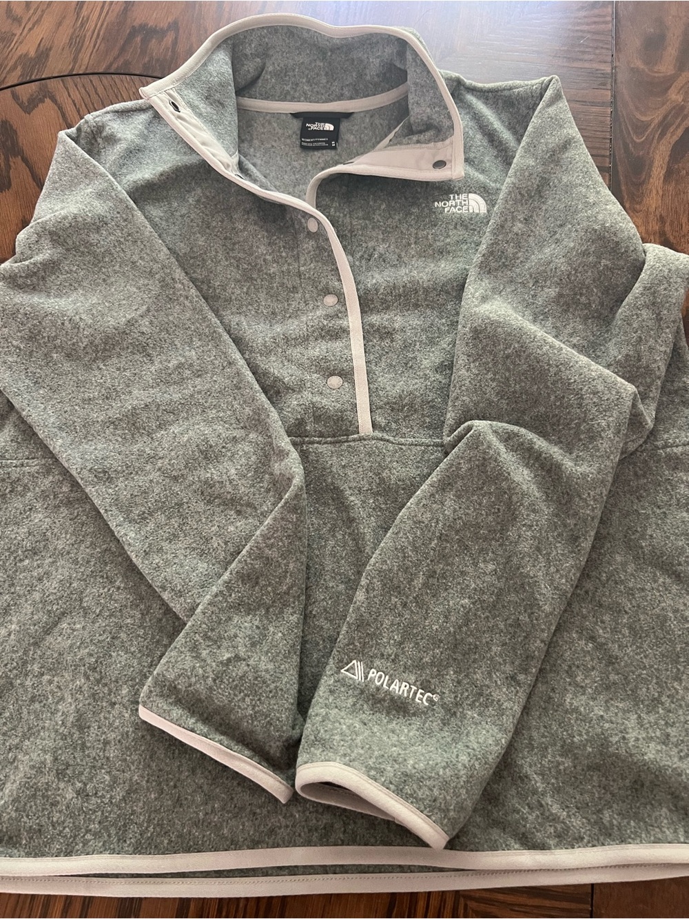 The North Face Polartec Women's Pullover Fleece Sweatshirt 1/2 Zip Gray M # 501